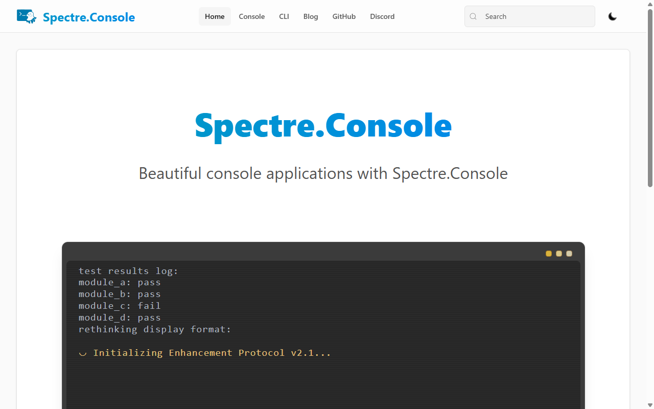 Screenshot of Spectre.Console